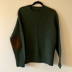 J Crew Lambs Wool Elbow Patch Sweater